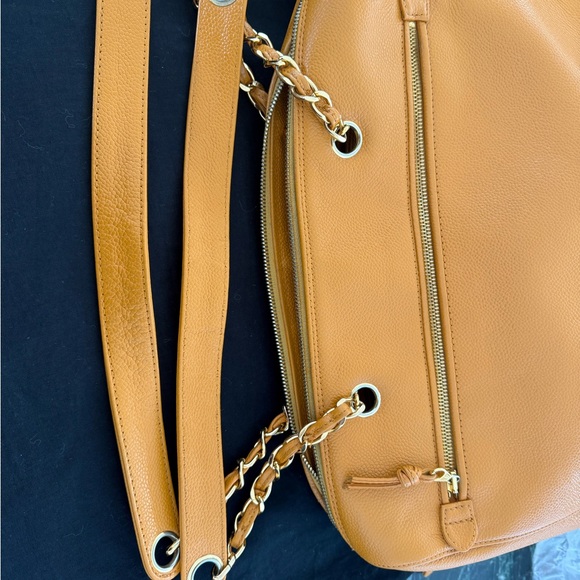 Authentic Chanel Orange Timeless Caviar Dome Zip Tote Shoulder Bag - Picture 15 of 16